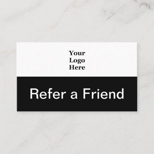 Hier finden Sie ein Schwarz-Weiß-Logo von Freunden Empfehlungskarte (Vorderseite)