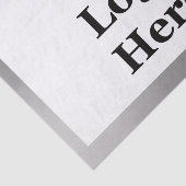 Hier finden Sie Ihr Logo in Silber und Weiß. Seidenpapier (Ausschnitt)