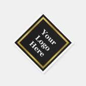 Hier finden Sie Ihr Schwarz-weißes und goldenes Lo Serviette (Ecke)