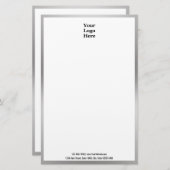 Hier finden Sie Ihr Schwarz-weißes und silbernes L Briefpapier (Vorne/Hinten)