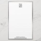 Hier finden Sie Ihr Schwarz-weißes und silbernes L Briefpapier (Vorderseite)