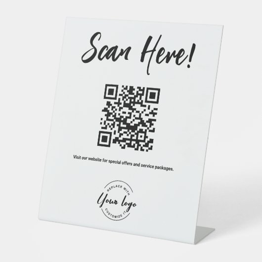 Hier finden Sie QR-Code Business Website und Servi Sockelschild (Vorderseite)