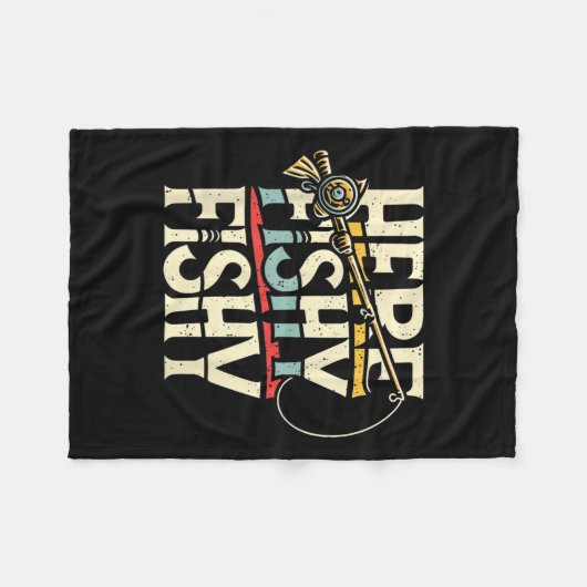 Hier Fischfang Fleecedecke (Vorderseite (Horizontal))