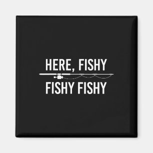 Hier Fischig Fisch Lustiger Angelsport Angelvater Magnet
