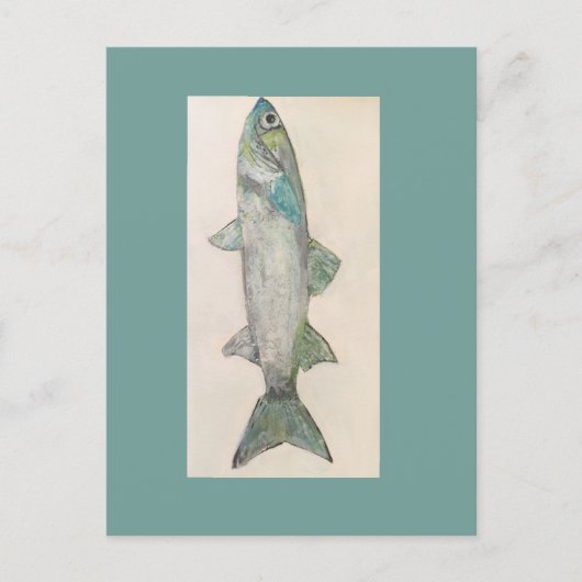 hier fischig fischig Fisch Postkarte  (Vorderseite)
