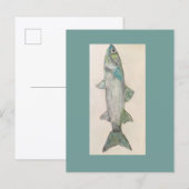 hier fischig fischig Fisch Postkarte  (Vorne/Hinten)