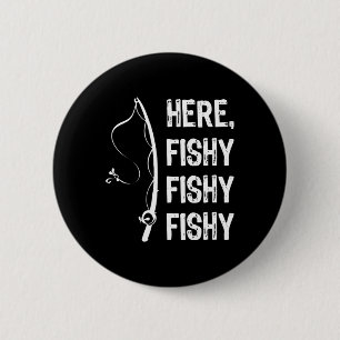 Hier Fischig Fischig T-Shirt Lustige Angel-Shirts Button