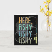 Hier fischt Fischer Rod Fish Sayi Karte (Gelbe Blume)