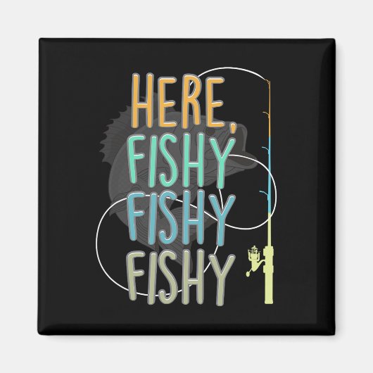 Hier fischt Fischer Rod Fish Sayi Magnet (Vorne)