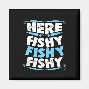 Hier Fishy Fishy T Shirt Men Women Kids Fisch Magnet