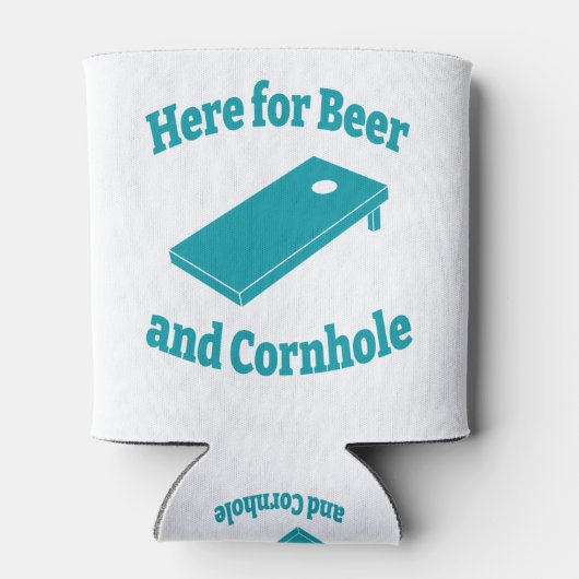 Hier für Bier und Cornhole Dosenkühler (Rückseite)