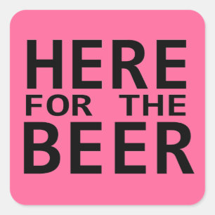Hier für Bierpink-Spaß trinken Aufkleber