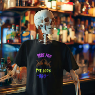 Hier für Boos, Bro Funny Halloween Party T-Shirt