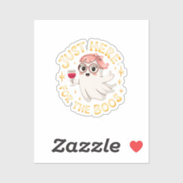 Hier für Boos - Funny Halloween Ghost Aufkleber