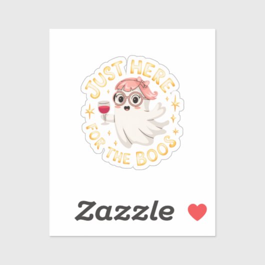 Hier für Boos - Funny Halloween Ghost Aufkleber (Blatt)