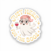 Hier für Boos - Funny Halloween Ghost Aufkleber (Vorderseite)