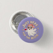 Hier für Boos - Funny Halloween Ghost Button (Vorne & Hinten)