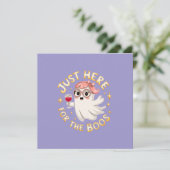 Hier für Boos - Funny Halloween Ghost Einladung (Stehend Vorderseite)