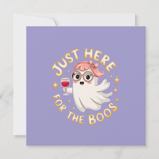 Hier für Boos - Funny Halloween Ghost Einladung (Vorderseite)