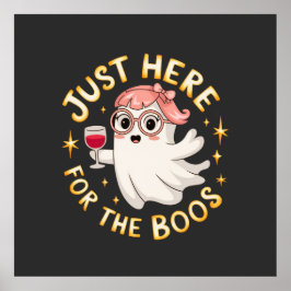 Hier für Boos - Funny Halloween Ghost Poster