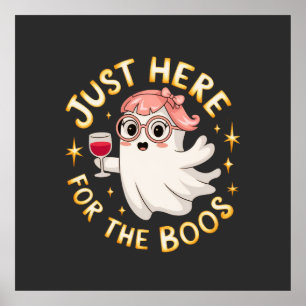 Hier für Boos - Funny Halloween Ghost Poster