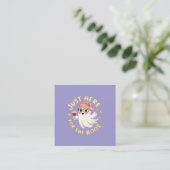 Hier für Boos - Funny Halloween Ghost Quadratische Visitenkarte (Stehend Vorderseite)