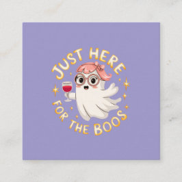 Hier für Boos - Funny Halloween Ghost Quadratische Visitenkarte