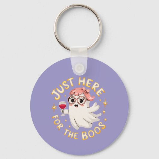 Hier für Boos - Funny Halloween Ghost Schlüsselanhänger (Vorderseite)