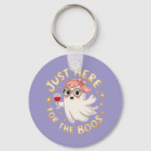 Hier für Boos - Funny Halloween Ghost Schlüsselanhänger (Rückseite)