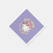 Hier für Boos - Funny Halloween Ghost Serviette (Ecke)