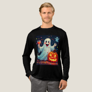 Hier für Boos - Funny Halloween Ghost Tri-Blend Shirt