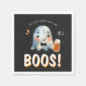 Hier für Boos | Halloween-Party Serviette (Vorderseite)