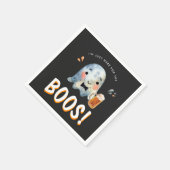 Hier für Boos | Halloween-Party Serviette (Ecke)