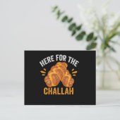 Hier für Challah Funny Jewish Hanukkah Brot Postkarte (Stehend Vorderseite)