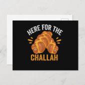 Hier für Challah Funny Jewish Hanukkah Brot Postkarte (Vorne/Hinten)