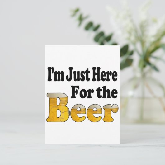 Hier für das Bier Postkarte (Stehend Vorderseite)