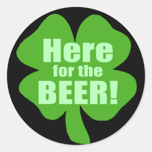 Hier für das Bier Runder Aufkleber