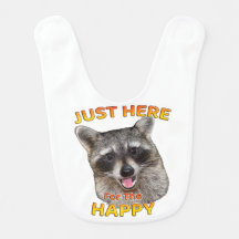 Hier für das Happy Raccoon Baby Bib