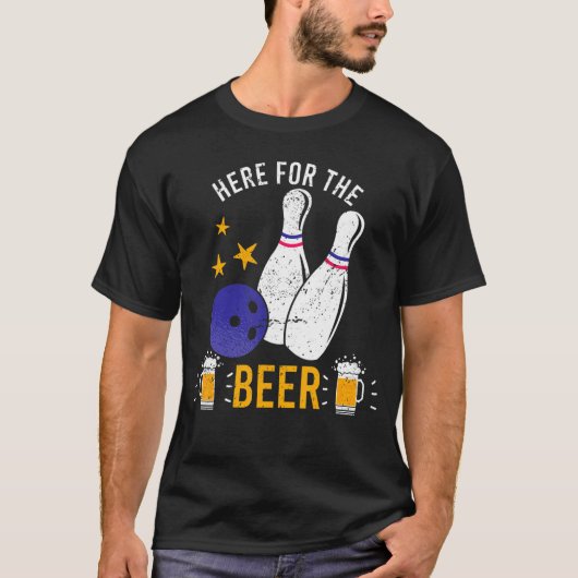 Hier für den Bier Bowling Hobby Bowlers trinken T-Shirt (Vorderseite)