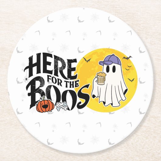 Hier für die Boos | Trinken Sie, und lassen Sie si Runder Pappuntersetzer (Vorderseite)