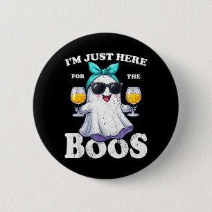 Hier für die Buhs Halloween Frauen Geist Cute Lust Button