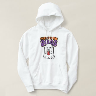 Hier Für Die Buhs Süße Geist Halloween-Party-Kunst Hoodie