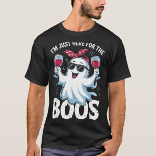 Hier für die Buhs Süßer Geist Lustiger Halloween-F T-Shirt