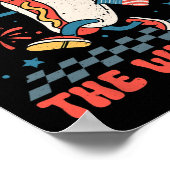 Hier für die Dackeln 4. Juli Patriotische Männer W Poster (Ecke)