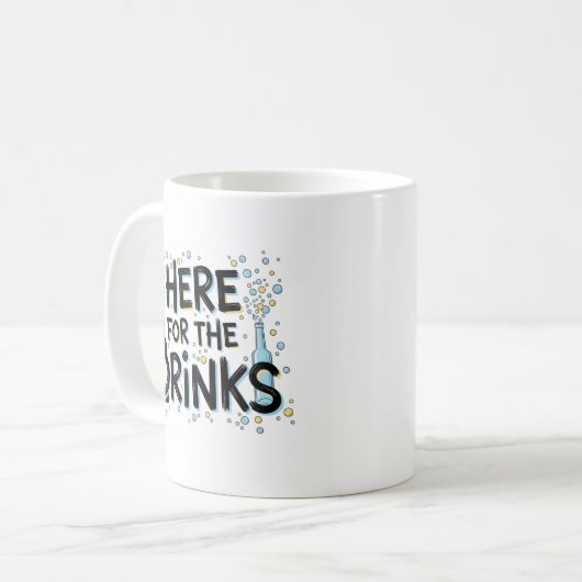Hier für die Drinks Tasse - Fun Party Design (Vorderseite Links)