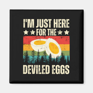 Hier für die Eier mit Teufelsfüllung Foodie Humor  Magnet