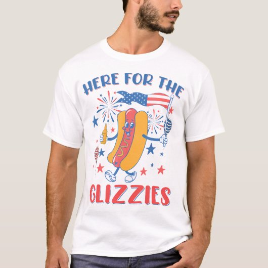 Hier für die Glizzies 4. Juli Shirt Funny Hot (Vorderseite)