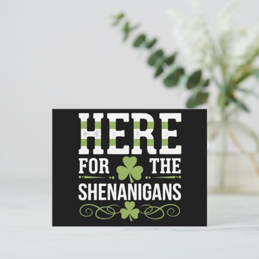 Hier für die Shenanigans Irish Ireland St Patrick Postkarte (Stehend Vorderseite)
