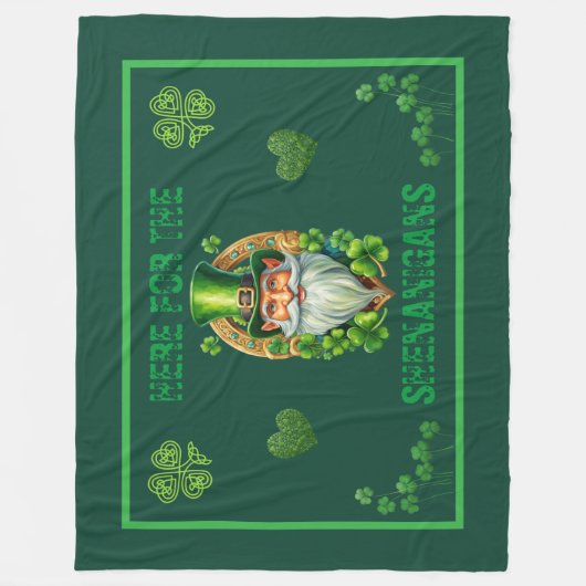 Hier für die Shenanigans Leprechaun Irisch Fleecedecke (Vorderseite)