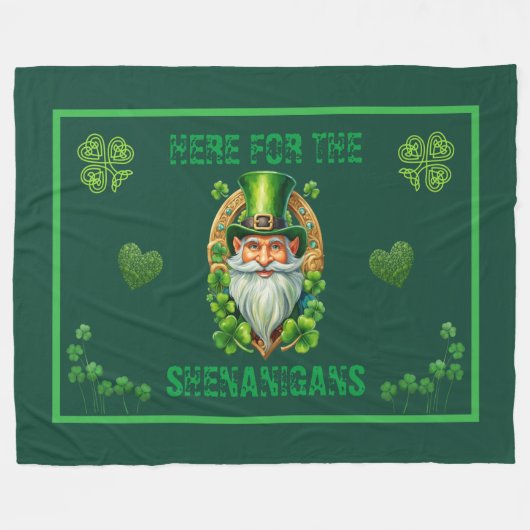 Hier für die Shenanigans Leprechaun Irisch Fleecedecke (Vorderseite (Horizontal))